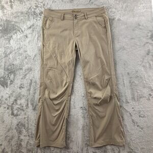 Prana Halle Hiking Pants Womens 16 Khaki Bootcut Convertible‎ Button Drawstring
